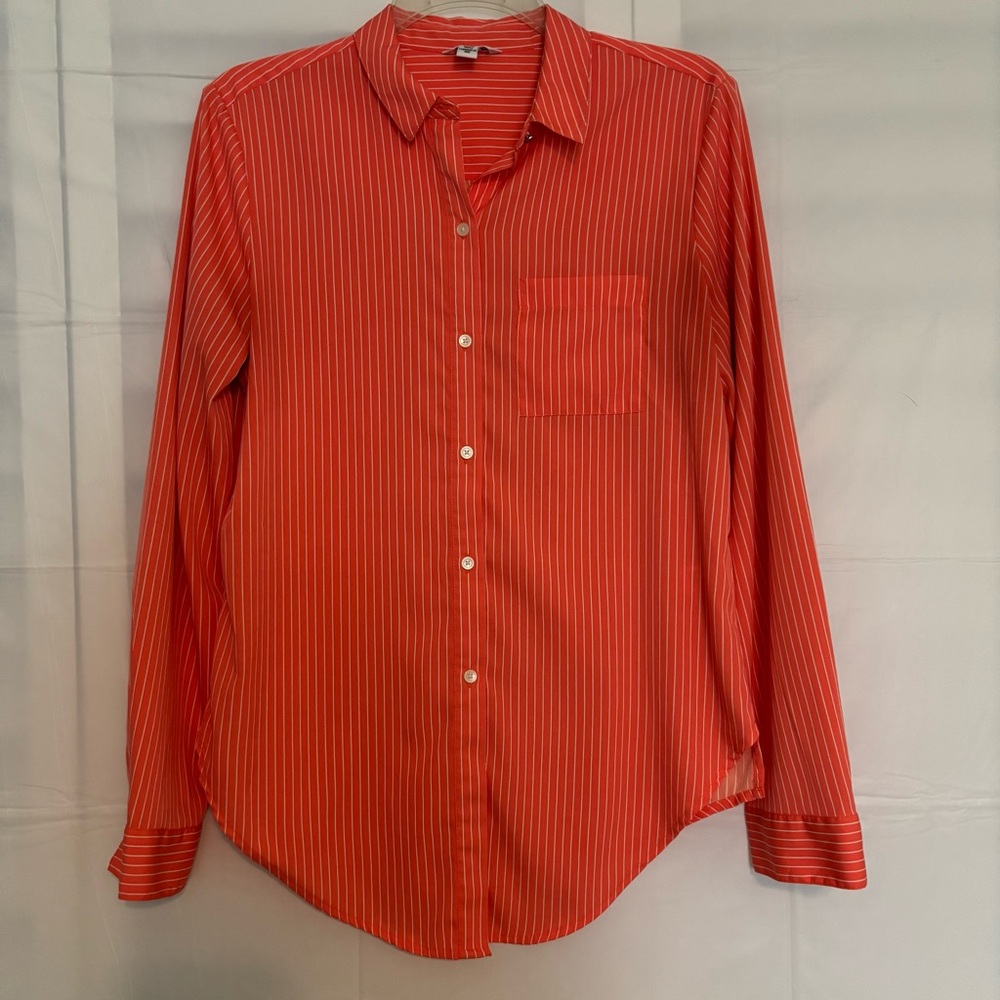 Calvin Klein Orange striped ladies blouse long sleeve